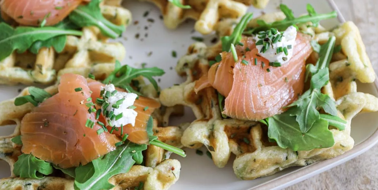 Zucchini and Salmon Waffles PAYSAN BRETON